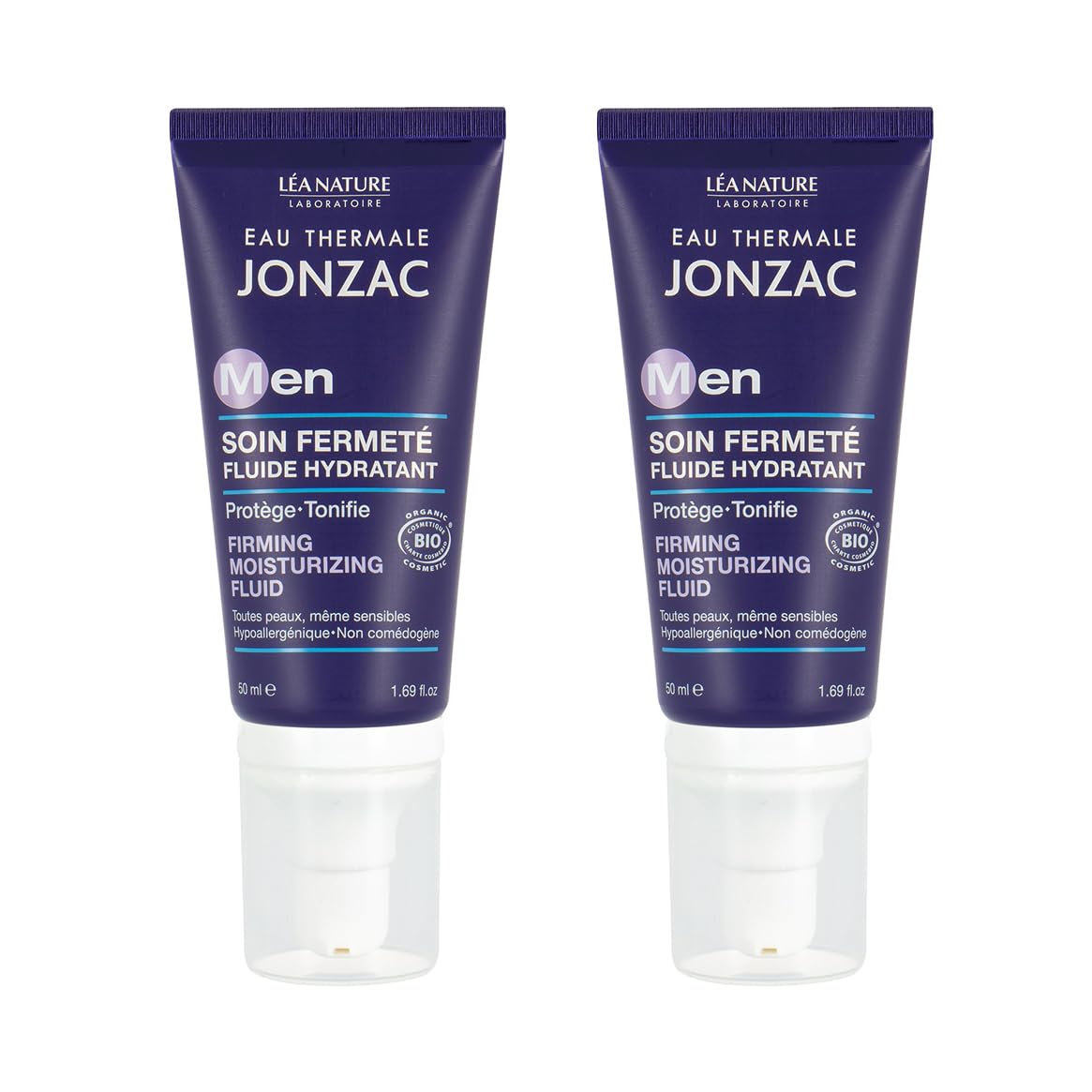 EAU THERMALE JONZAC | Soin Fermeté Fluide Hydratant | Lot de 2x 50ml |Pour homme | Protège durablement & tonifie | Aide à redensifier l’épiderme | 99% d’origine naturelle | Hypoallergénique