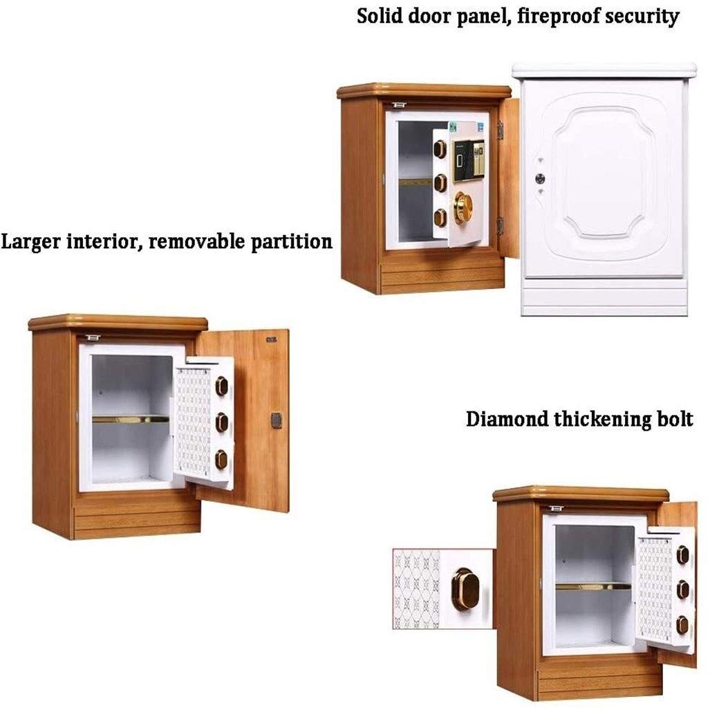 Safe Box，Household Password Wooden Shell Hidden Form Office Security Safes 55CM All Steel Inner Cabinet Can Be Fixed Into The Wall Mechanical Safe Deposit Box Safety Box