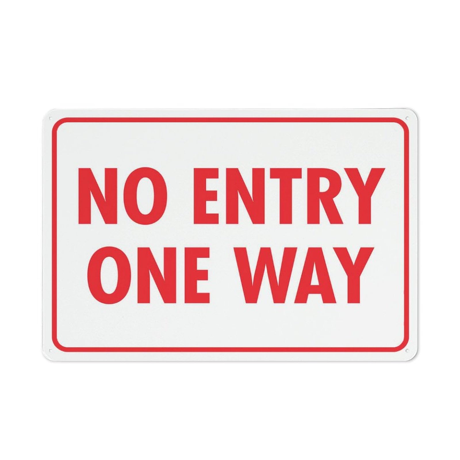 Peiyeety A10 No Entry One Way Sign Signs Outdoor, Uv Printed Aluminum 12X16 Inches, Weatherproof And Security Signs For Home Or Business