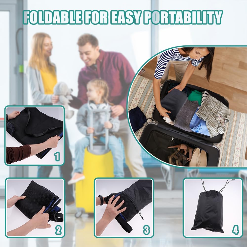 Prolunga per sedile aereo per bambini 79x44 cm pieghevole con borsa portaoggetti nero