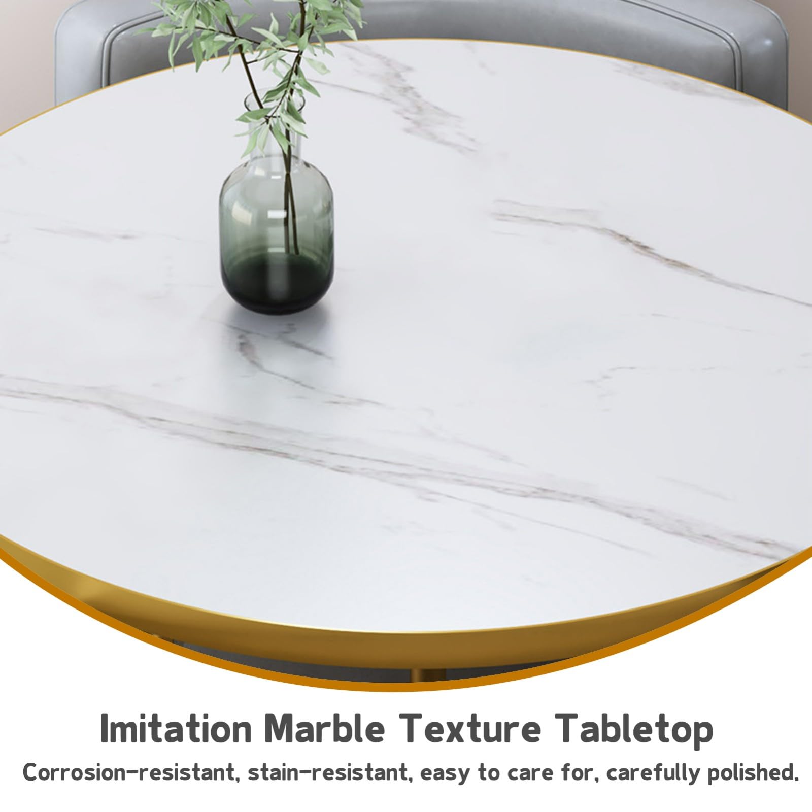 Tavolo rotondo multifunzione da 80 cm (31,5") per ufficio, reception e negoziazione, set semplice da 4 pezzi per piccole riunioni, club, cucina e sala da pranzo (giallo)