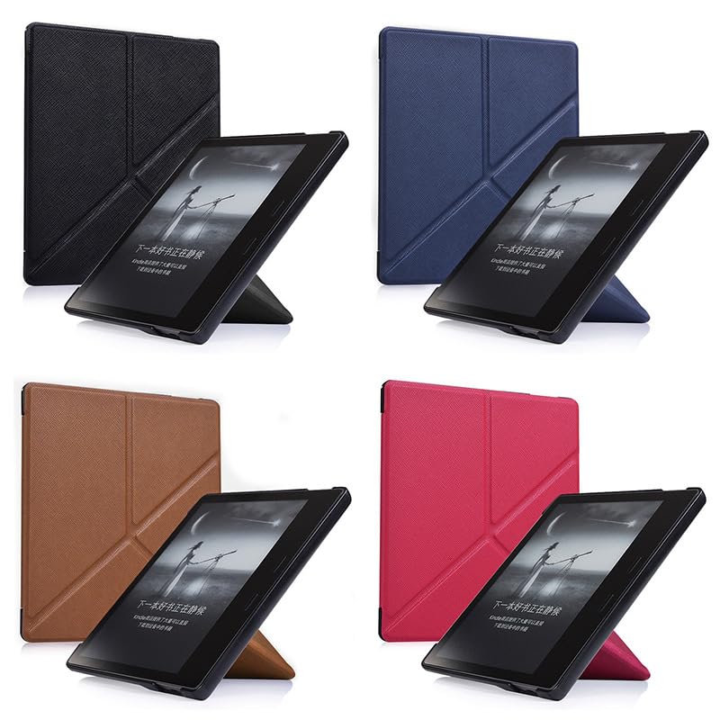 Image of Case for Kindle Oasis (10th Generation, 2019 Release and 9th Generation, 2017 Release) | Slim Cross Stripe Fold Stand Cover | Purple