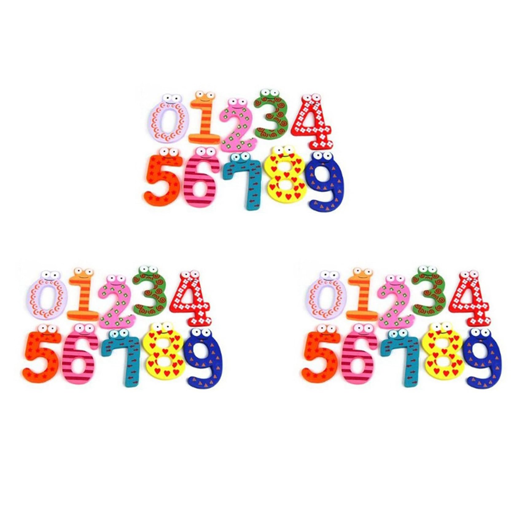 Hndhbfgrt 3X Funky Fun Colorful Magnetic Numbers Wooden Fridge Magnets Kids Educational Toys