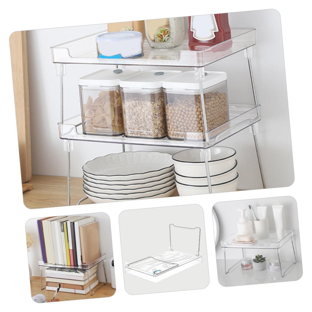 Organisateur de Porte-épices 2 Pièces en Acier Inoxydable Pliable