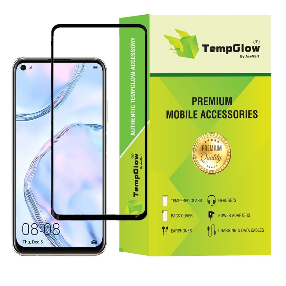 Image of Screen Protector for Huawei Honor Nova 7i (Black) Tempered Glass Edge-to-Edge 6D Screen Guard With Installation Kit