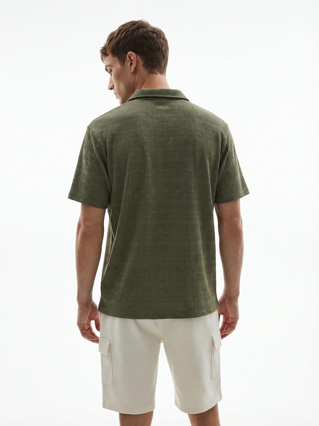Nobero T-shirt testurizzate da uomo | T-shirt con cerniera | Poliestere | Vestibilità oversize | Mezza manica | Abbigliamento casual sportivo