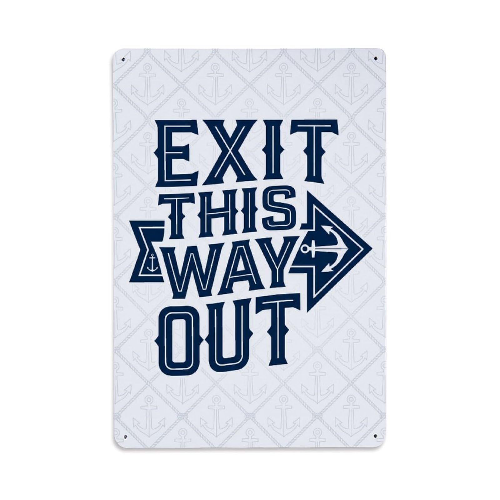 Exit This Way Out Led Illuminated Vintage Metal Tin Sign Plaque Wall Decor for Cafe, Club, Garden Metal Poster 8x12Inch
