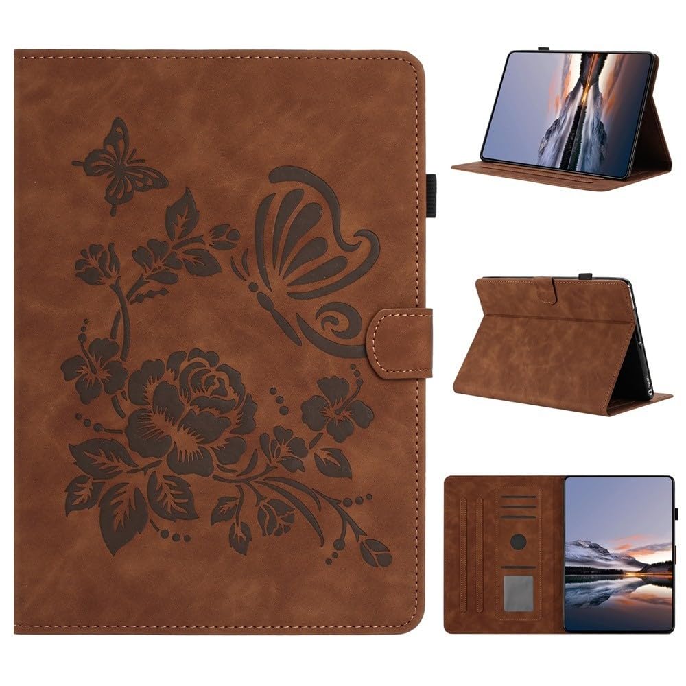 Generic etui kompatybilne z czytnikiem e-booków Kindle Paperwhite 2 (2013) (kolor: brązowy) inteligentne etui z klapką skórzany wzór motyla pokrowiec z klapką