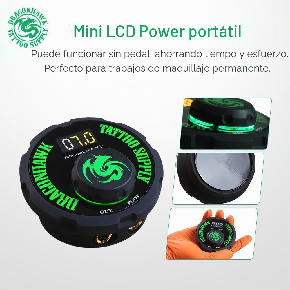 Dragonhawk Airfoil – Fuente de Alimentación para Máquinas de Tatuar tipo Pluma