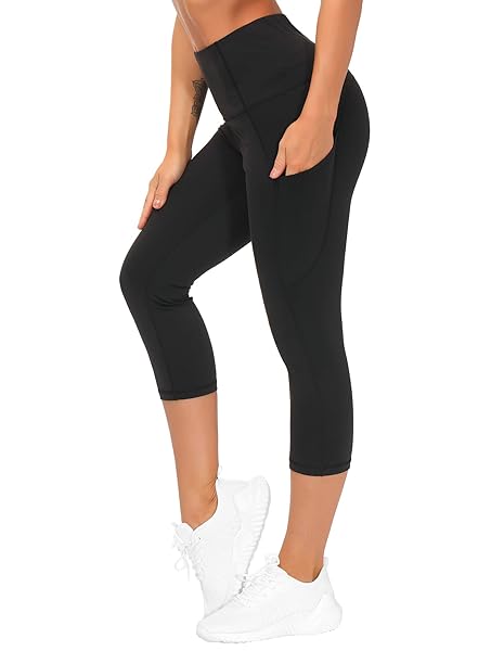 THE GYM PEOPLE Thick High Waist Yoga Pants with Pockets, Tummy Control Workout Running Yoga Leggings for Women