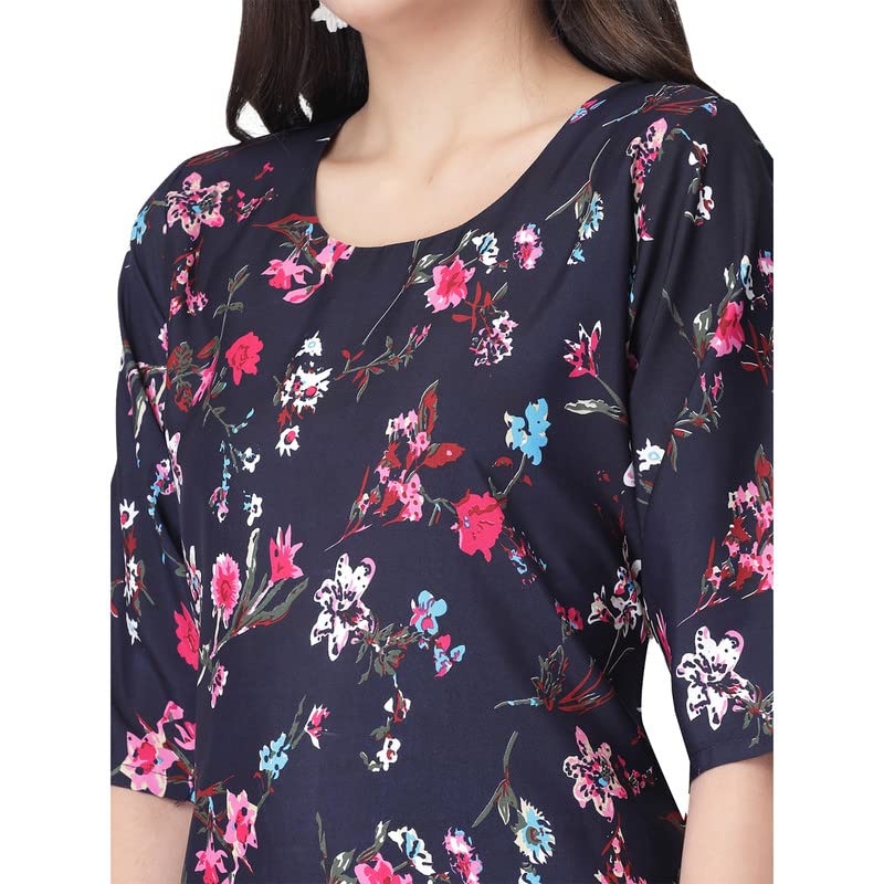 Image of Pinkmint Kurta for Women Different Digital Printed Crape Kurti Casual Wear Regular Fit Kurta