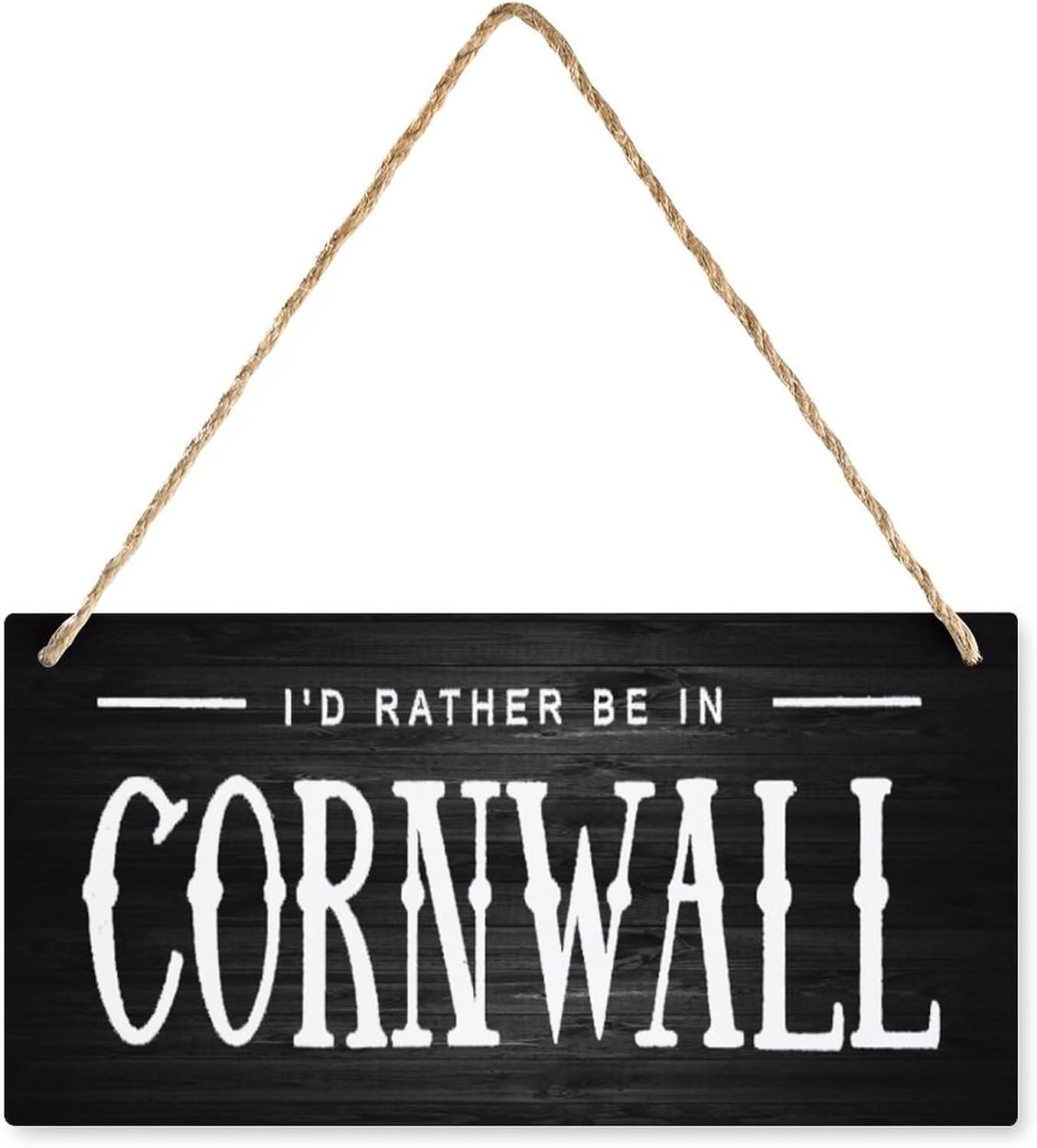 Hanging Wood Sign I'd Rather Be in Cornwall Wood Wall Sign Farmhouse Home Decor Gift for Home Living Dining Bedroom Entryway Hallway 12x6 Inch