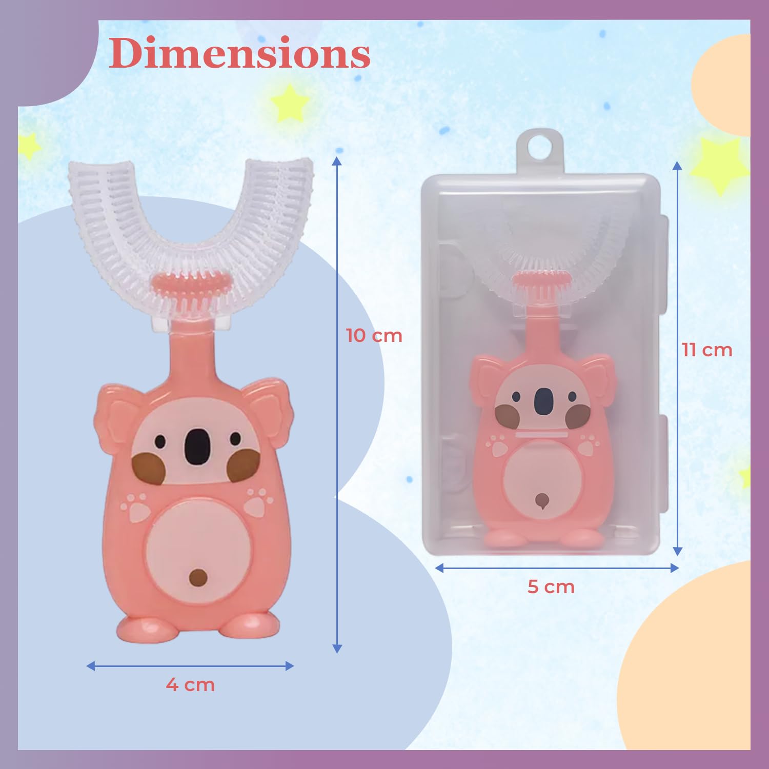 Safe-O-Kid Baby U Shaped Finger Toothbrush - Odor-Free, Safe Gentle Gum Massager & Teeth Cleaner - Durable, Pediatrician-Recommended Brush for Newborns & Toddlers - Pink 3