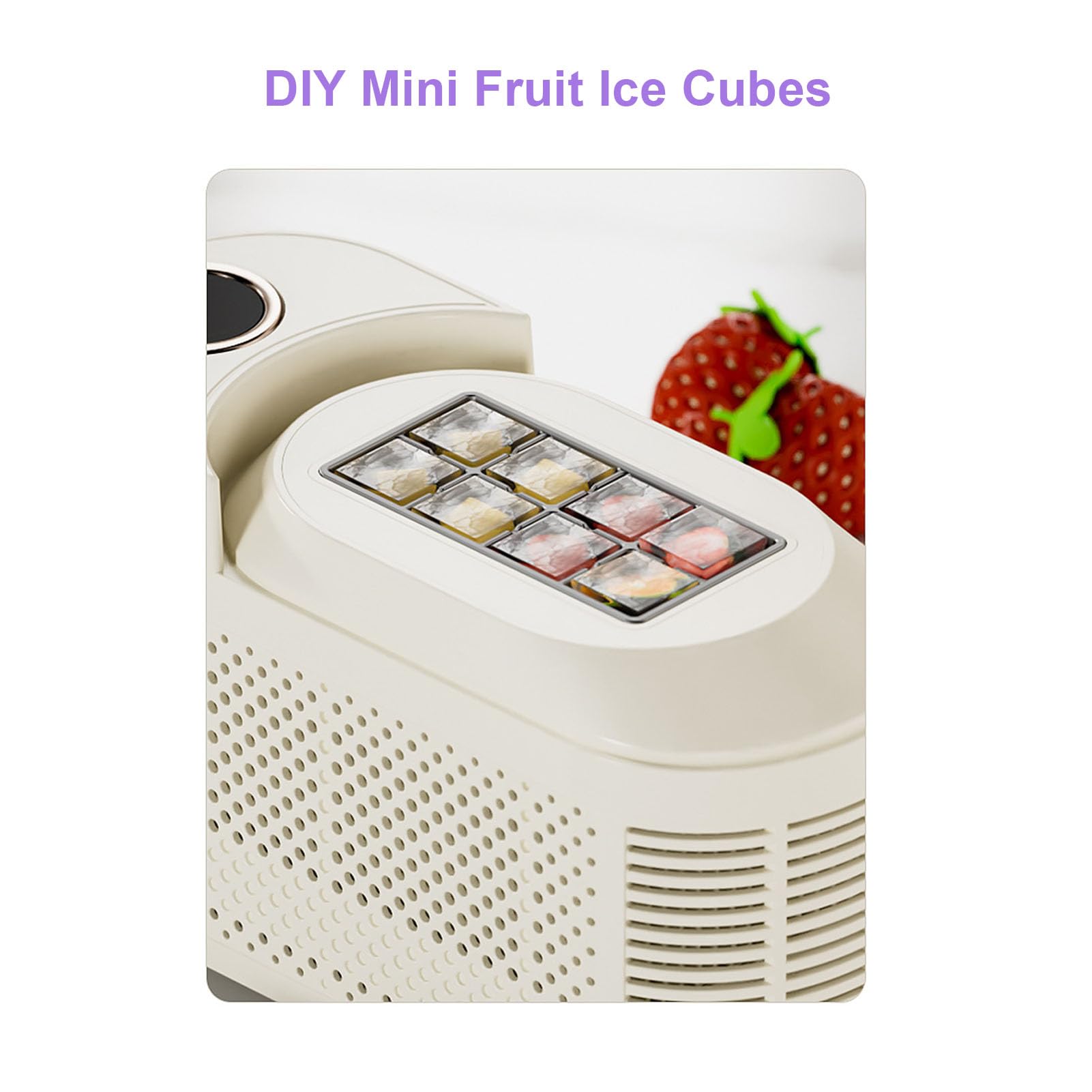 Generic Mini Máquina de Hielo Portátil para Encimera de 120W, Máquina de Hielo Portátil de 8 Cubos, de Automática Compacta para Uso en Casa, Camping, RV (Enchufe de la UE)