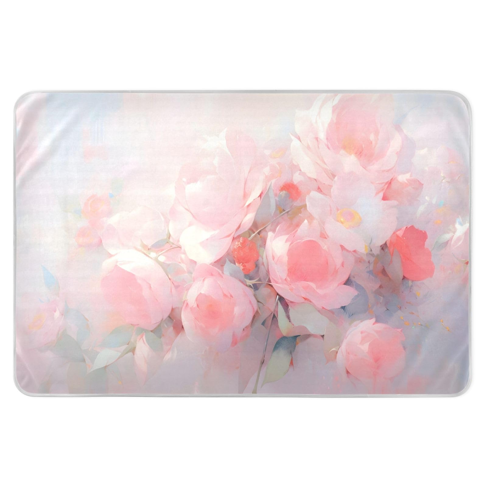 CEBUGI 34” x 52”Washable Underpads Heavy Absorbency Waterproof Incontinence Bed Pads Rose Oil Painting Pee Pads for Adults Kids and Baby