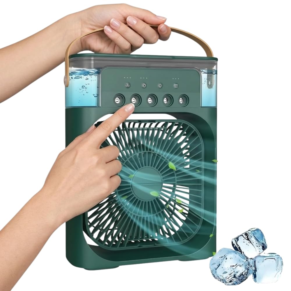 Drumstone (𝐒𝐩𝐞𝐜𝐢𝐚𝐥 𝟏𝟓 𝐘𝐞𝐚𝐫𝐬 𝐖𝐚𝐫𝐫𝐚𝐧𝐭𝐲) Mini Air Cooler Portable Evaporative Cooling Fan with Water Mist Spray, 3 Speed Airflow, LED Light, Personal Desk Cooler for Home Office-image-15