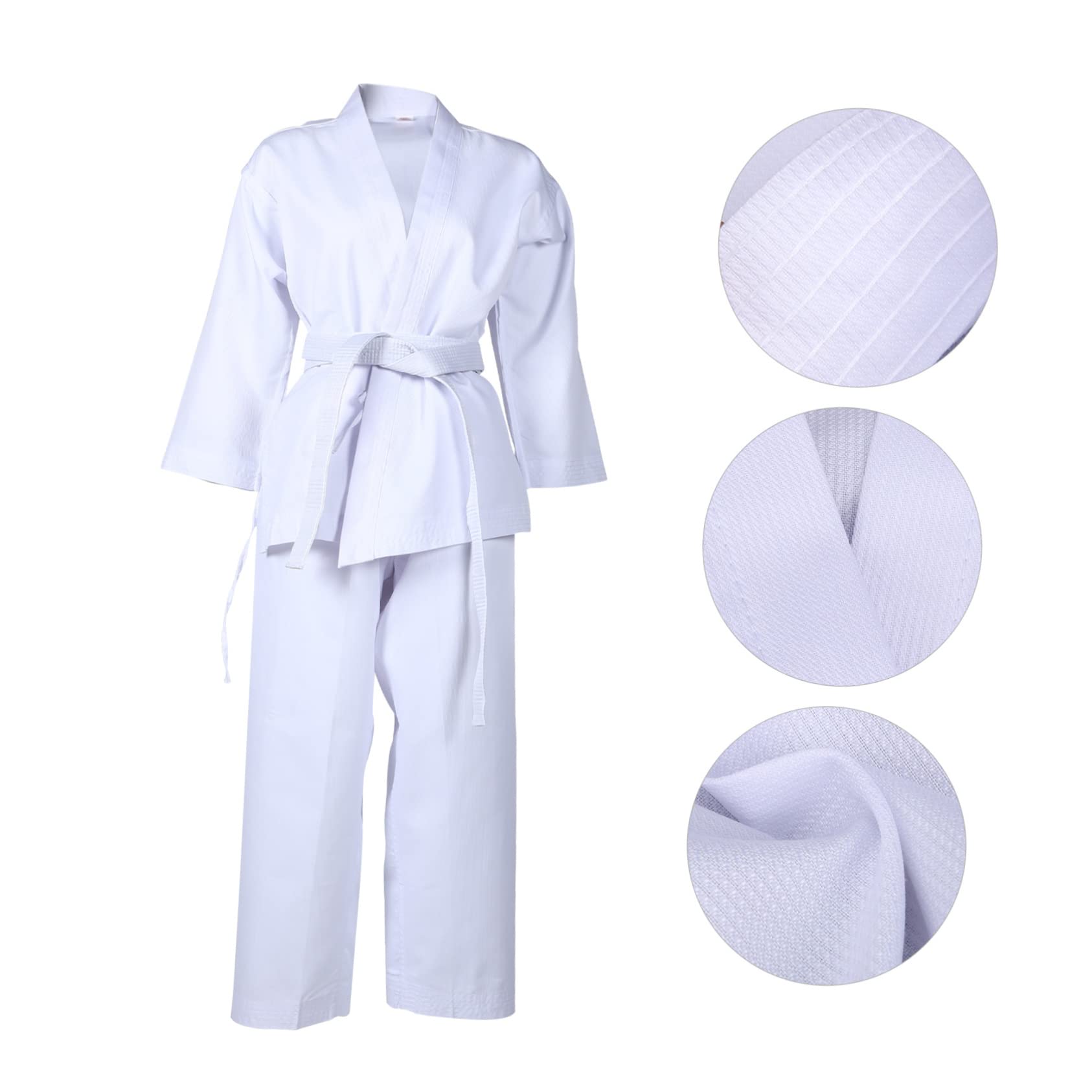 CALLARON Divisa Taekwondo Uomo in Poliestere Bianco, Cintura Elastica e Pantaloni Coulisse per Allenamento e Competizione