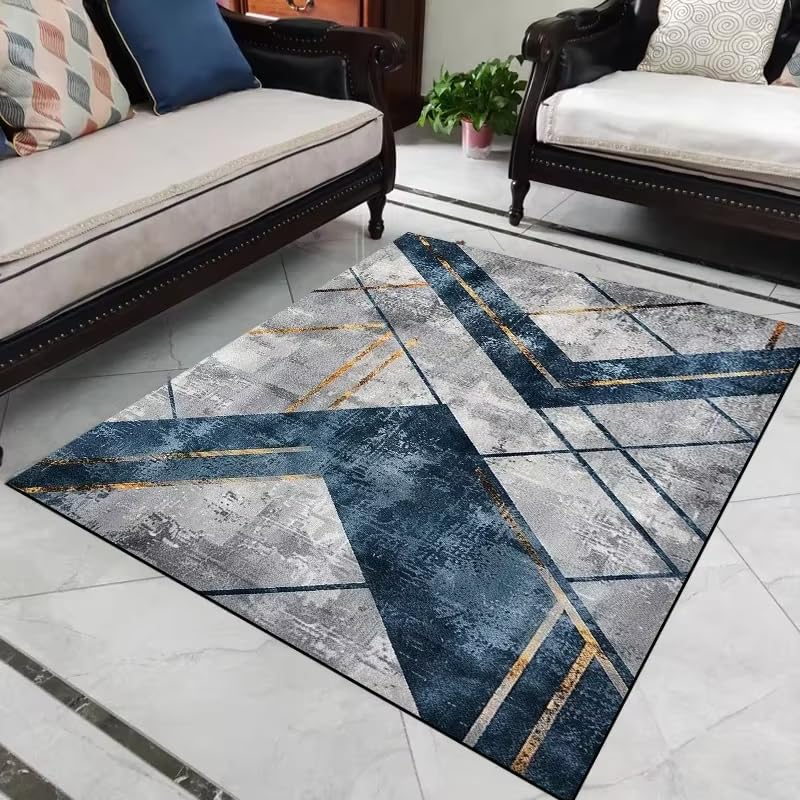 Alfombras geométricas para sala de estar modernas, tapete suave de gran tamaño y pasillo largo