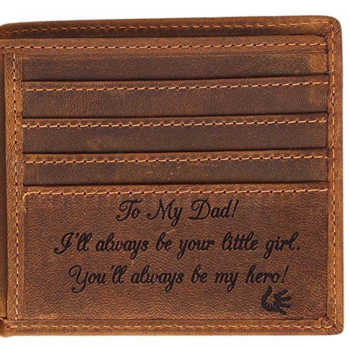 awofer Engraved Personalized Pocket Bifold Wallet For Dad From Daughter, Personalized Presents for Birthday, Father's Day, Christmas2