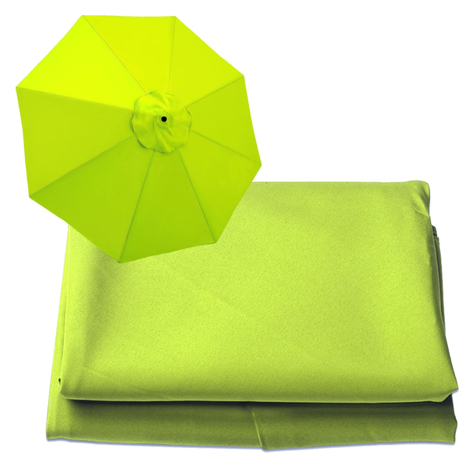 WOGTITYI 6.5ft 9ft 10ft Replacement Parasol Canopy, Garden Parasol Replacement Cloth, 6-Ribs/8-Ribs Fabric Canopy Cover, UV 30+ Protection Umbrella Replacement Cover(Thickness:Green,Size:10ft-8Arms)