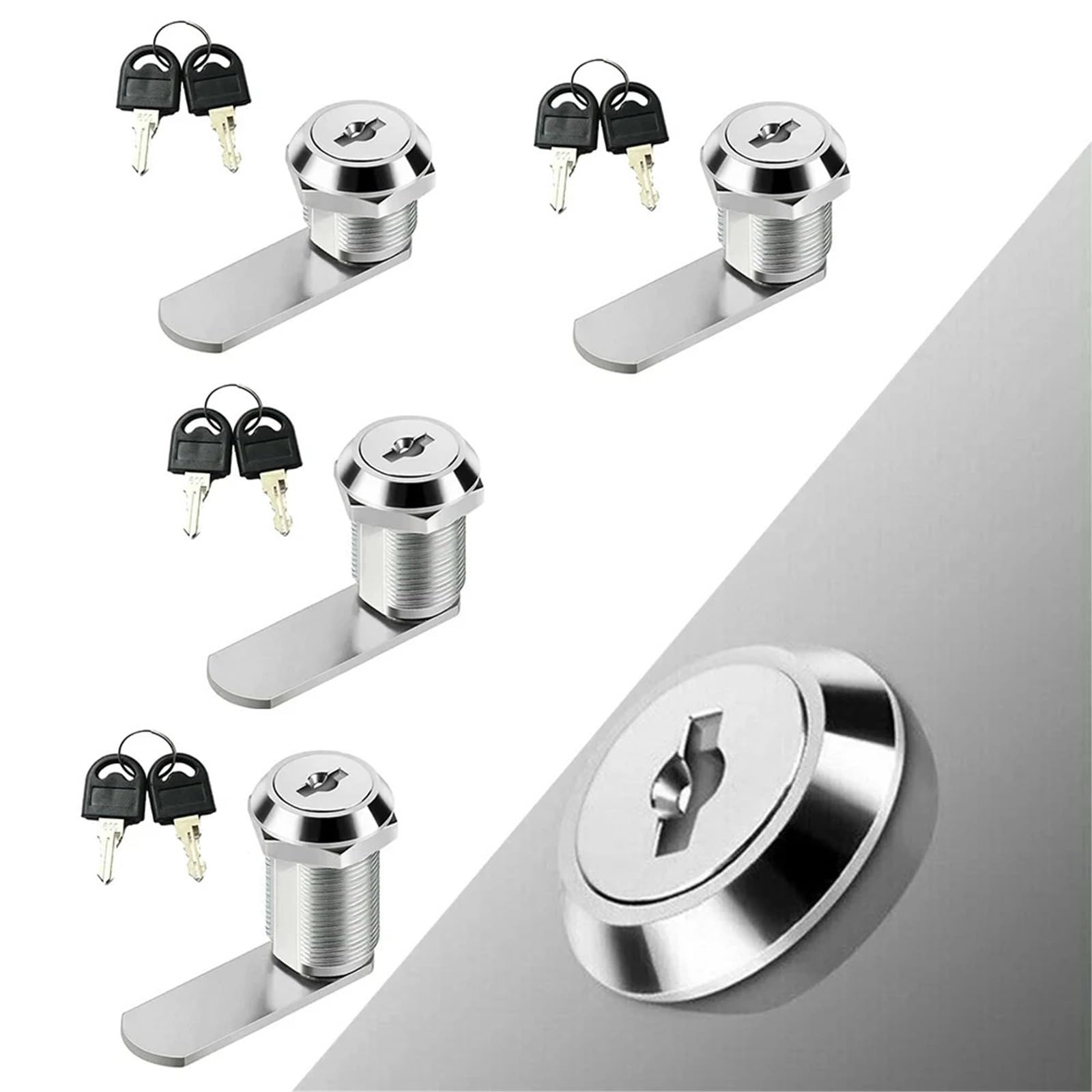 Cerradura de seguridad para armario, cajón, correo, buzón, armario, 2 llaves, 1 unidad (B-16 mm universal)