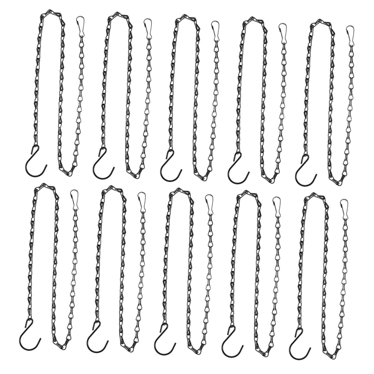 BCOATH Replacement Chain Hangers for Flower Pot 20pcs Hanging Chain Set Sturdy Garden Hanger Metal s Hooks
