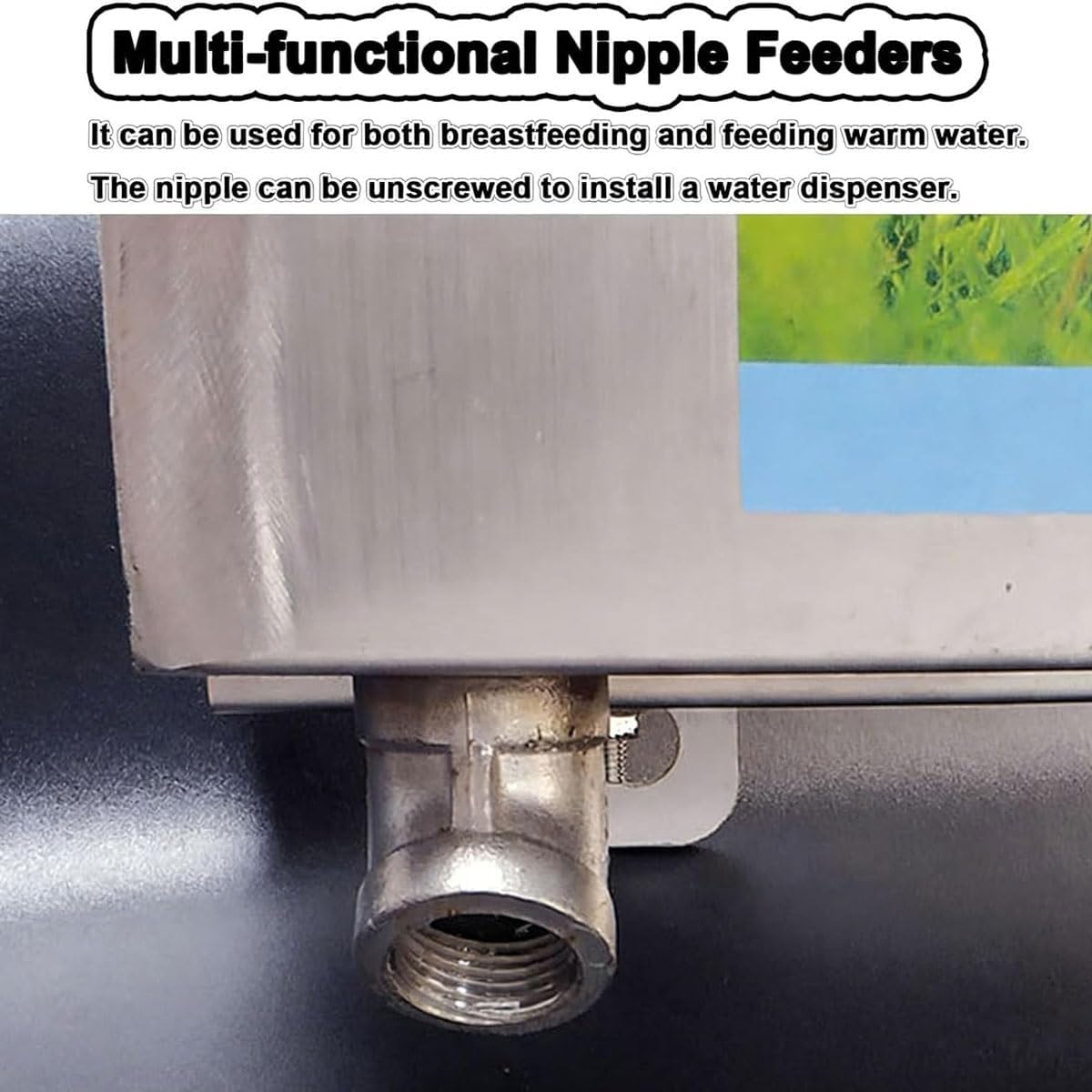 Automatic Constant Temperature Milk Feeder,6 Nipple Silicone Piglet and Lambs Feeding Station,Breastfeeding Device with Sound Simulation,for Milk/Water/Medicine Feeding