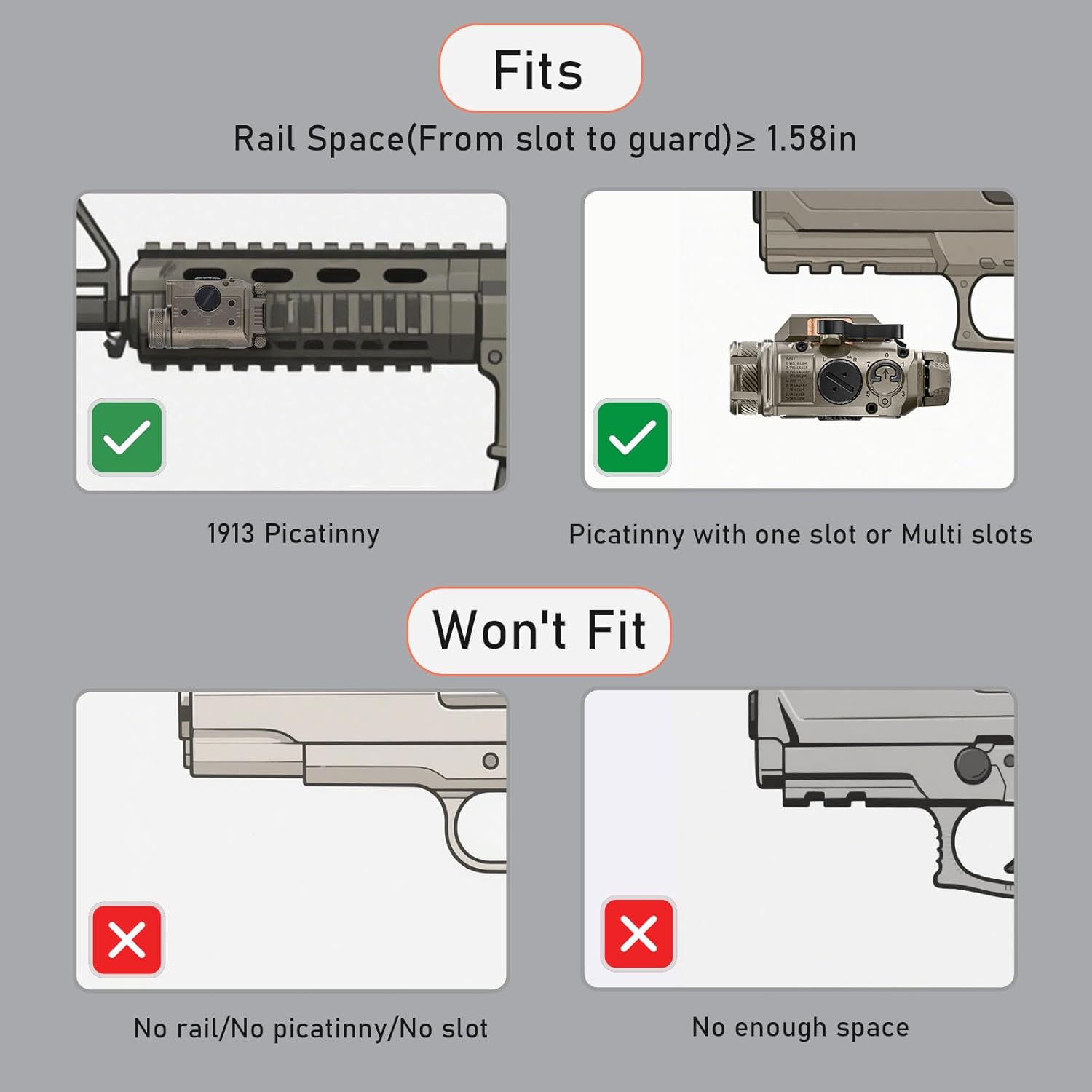 RovyVon GL4 Pro+ 4-in-1 Rail Mounted Light Balck Bundle with Dessert Tan GL4 Pro Light