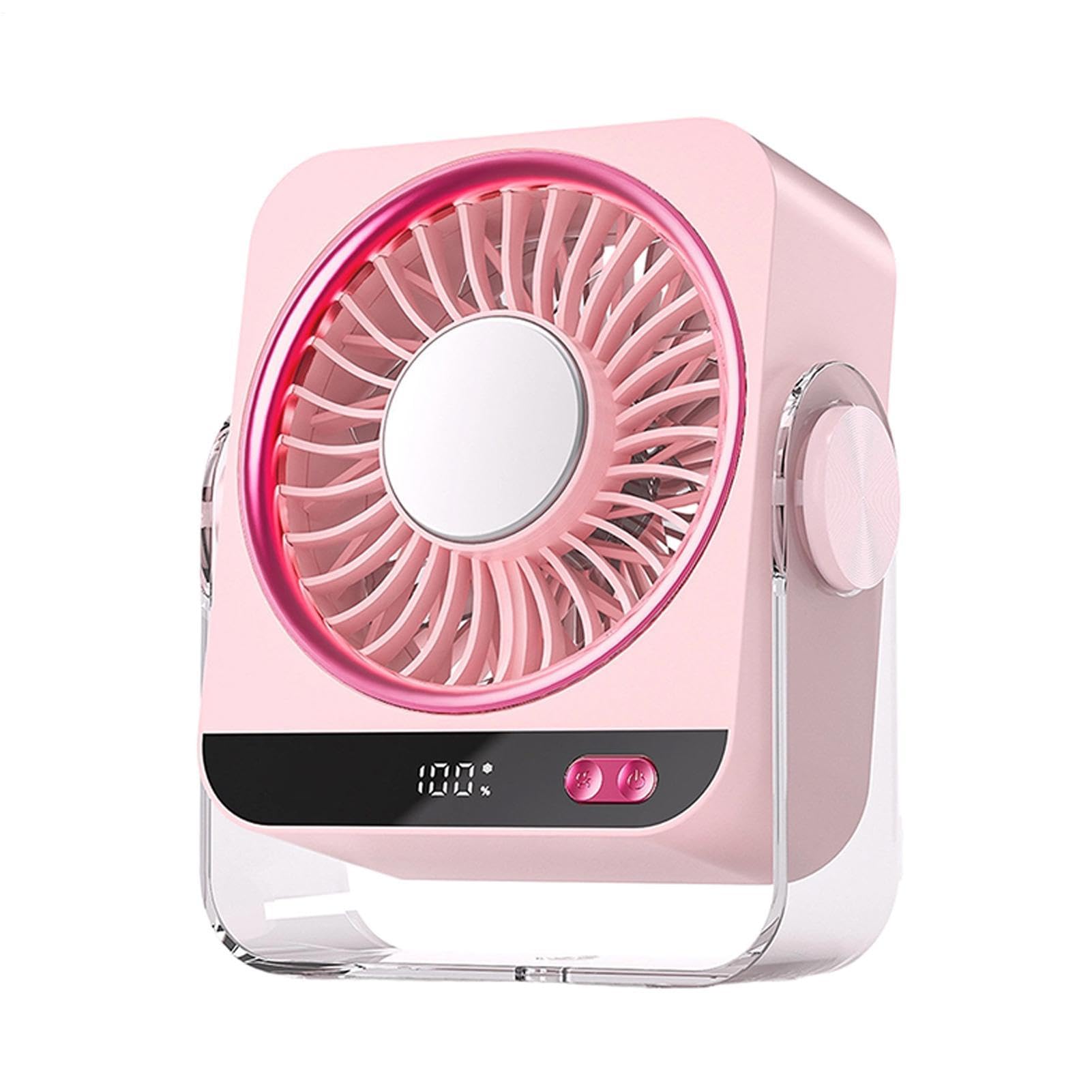 Ventilateur de table USB rechargeable 5 vitesses avec affichage numérique
