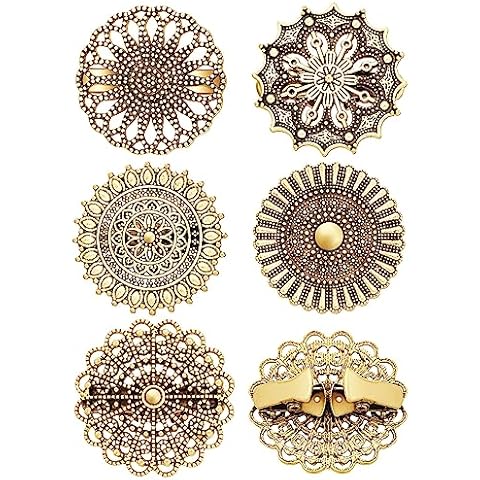5 Pcs Dress Cinch Clips Set Cardigan Clip Retro Brooch Clips Sweater Collar Clip for Women Girls Dress Shirt Shawl Coat (Gold) Cover