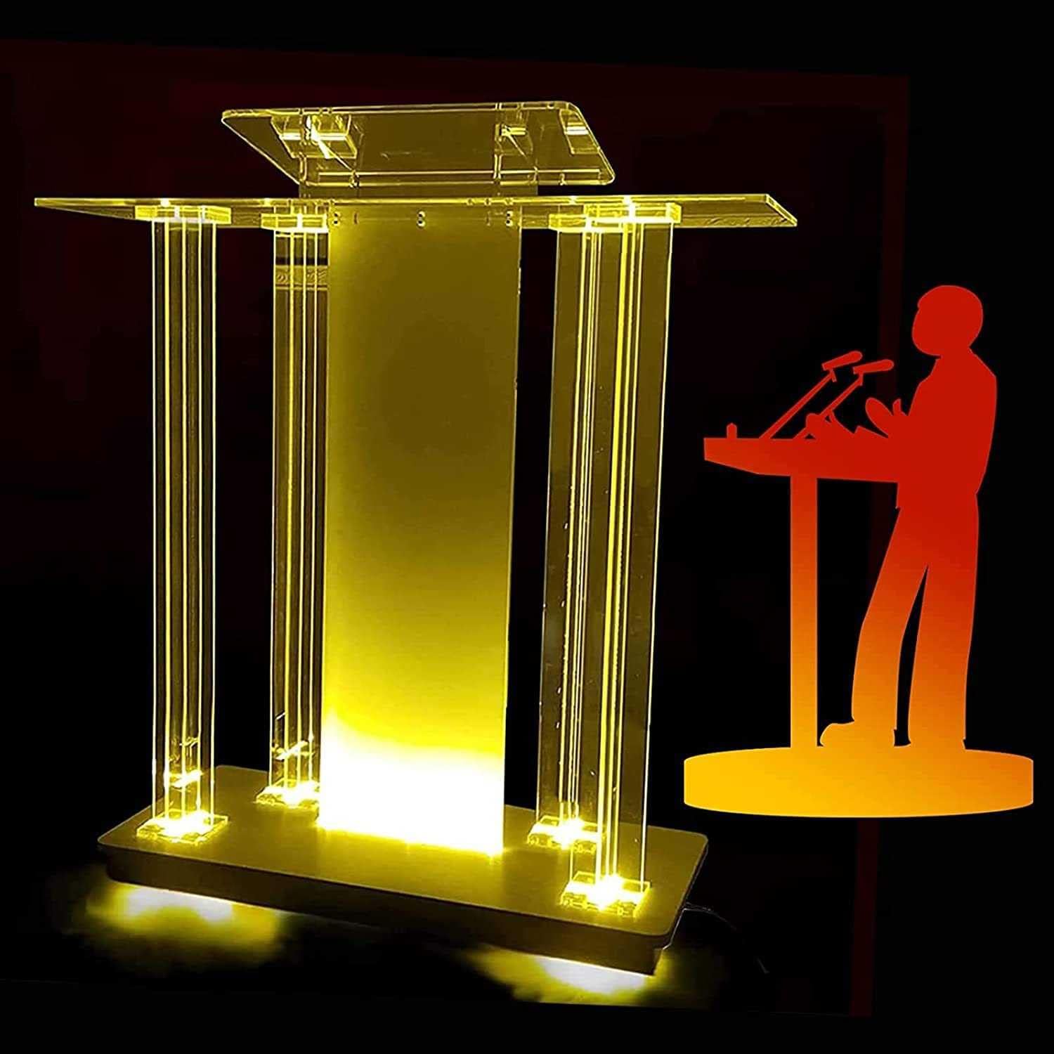 Luxurious Acrylic Podium, Large Pulpit with Moving