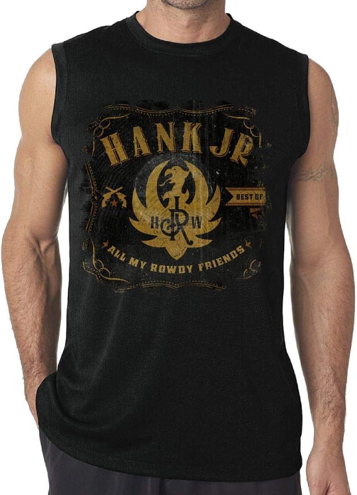 Hank Williams Jr Mens Tank Vest Fashion Sleeveless Tshirts