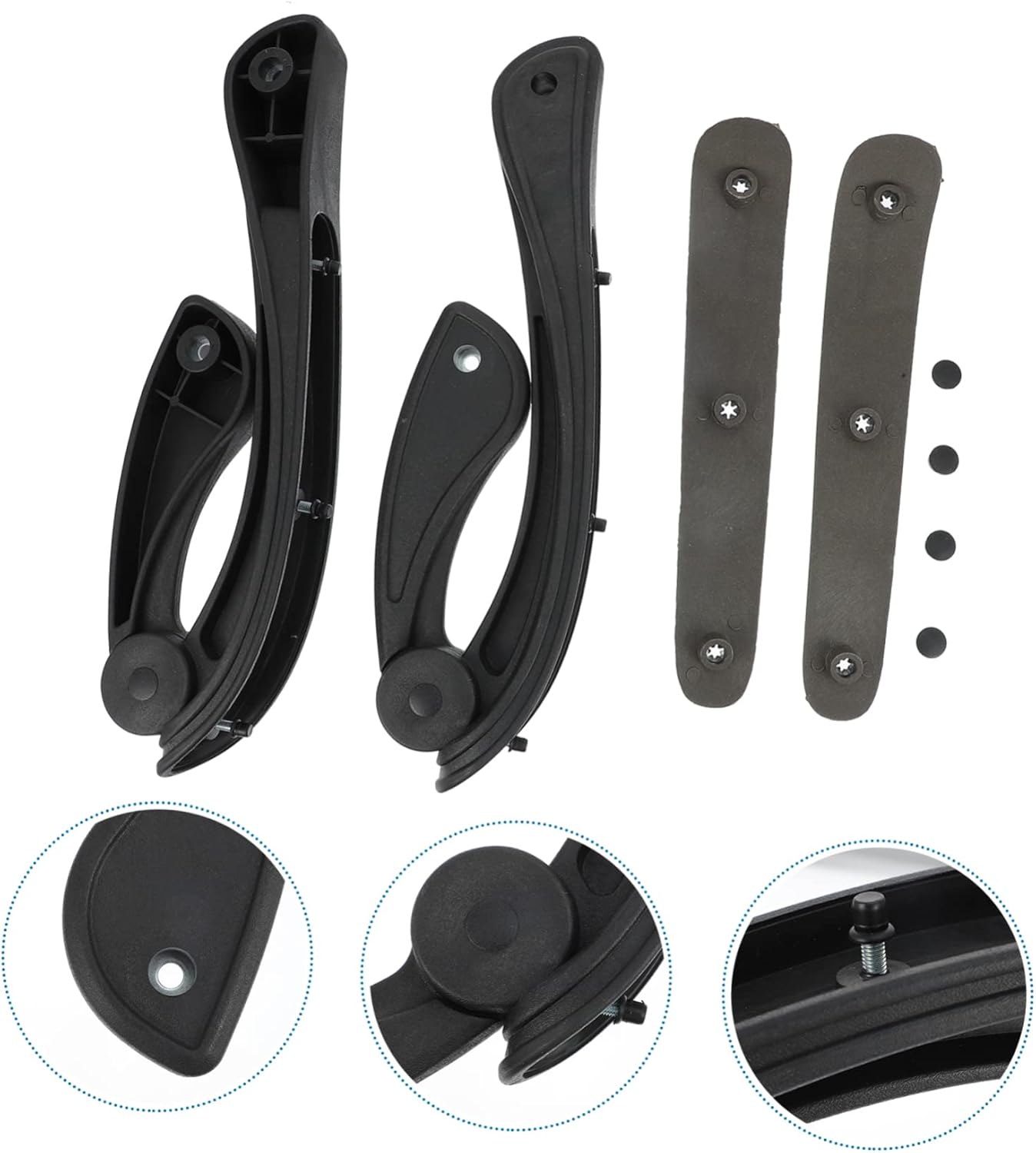 Sturdy Office Chair Movable Armrests for Easy Relaxation Swivel Armrest Handles for Desk Chair Gripper 1 Pair