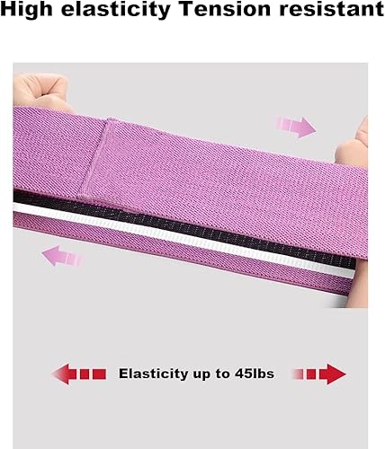 Miniatura 6 de Oiorpata Juego de bandas de resistencia de tela con banda de ejercicio de 3 niveles para piernas y glúteos, bandas de entrenamiento antideslizantes