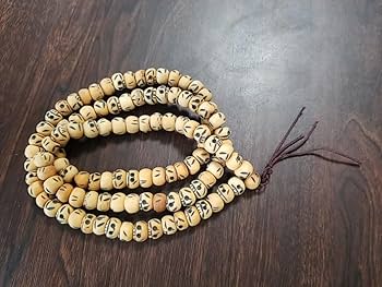 Amazon.co.jp: 骸骨彫刻数珠108珠骨製根付念珠角牙歯骨スカル骨彫彫刻