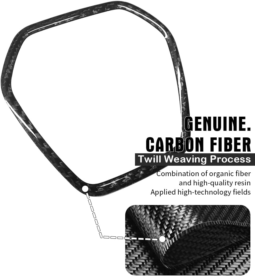 Jogon Dry Carbon Fiber Steering Wheel Frame Trim for Chevrolet Corvette C8 Z06 Z51 Stingray Coupe HTC 2020 2021 2022 2023 2024 Steering Wheel Cover Panel