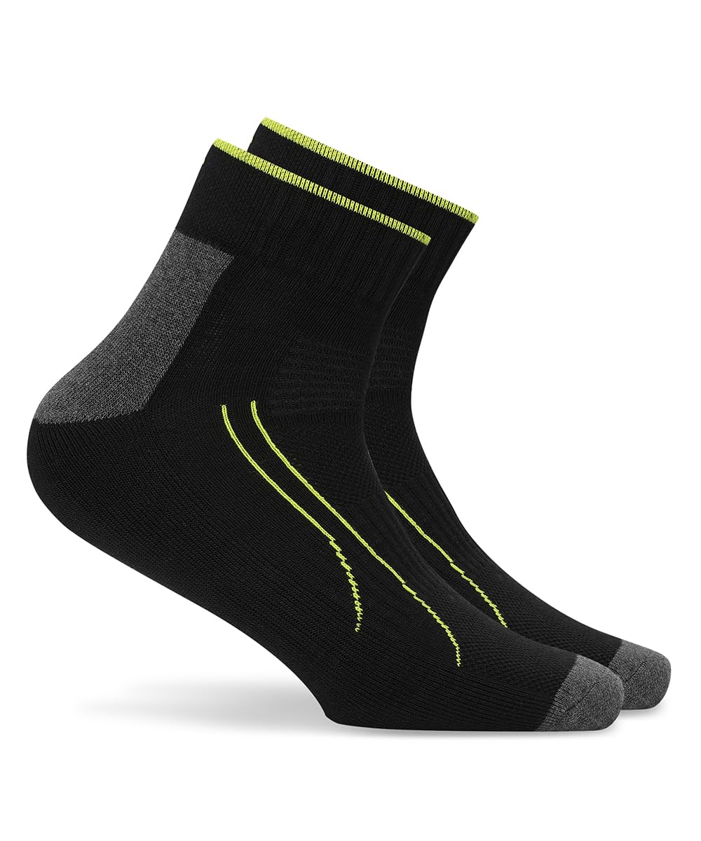 Unisex-Adult PERFORMANCE TRAIN QUARTER 2P, Black-Medium Gray Heather, 39/42 (68917601)-image-17