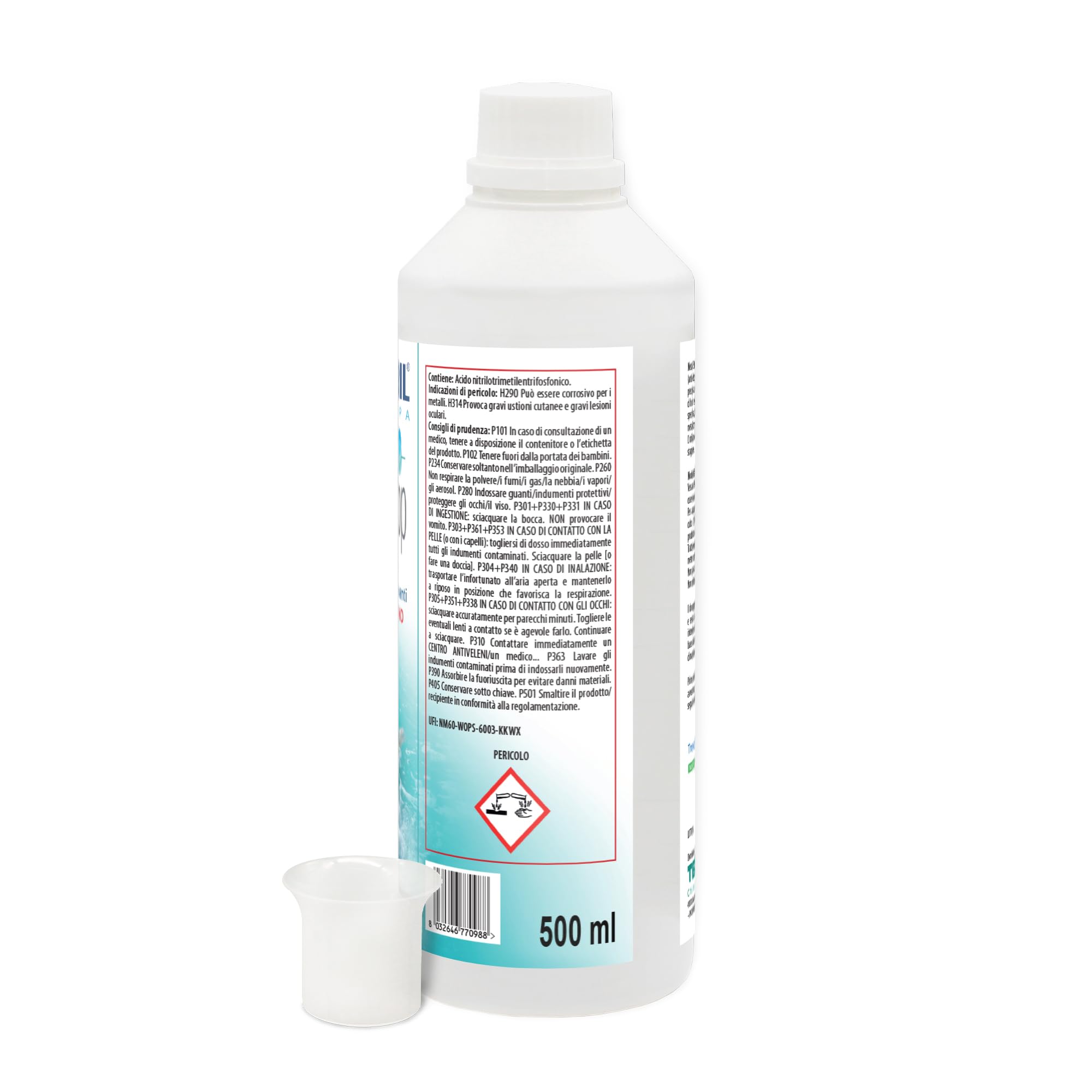 Sequestrante des métaux et clarifiant Non Mousse - Metal Stop 500 ML + doseur. Idéal pour Piscine ou Jacuzzi (Teuco, Jacuzzi, Intex, Bestway, etc). Expédition immédiate