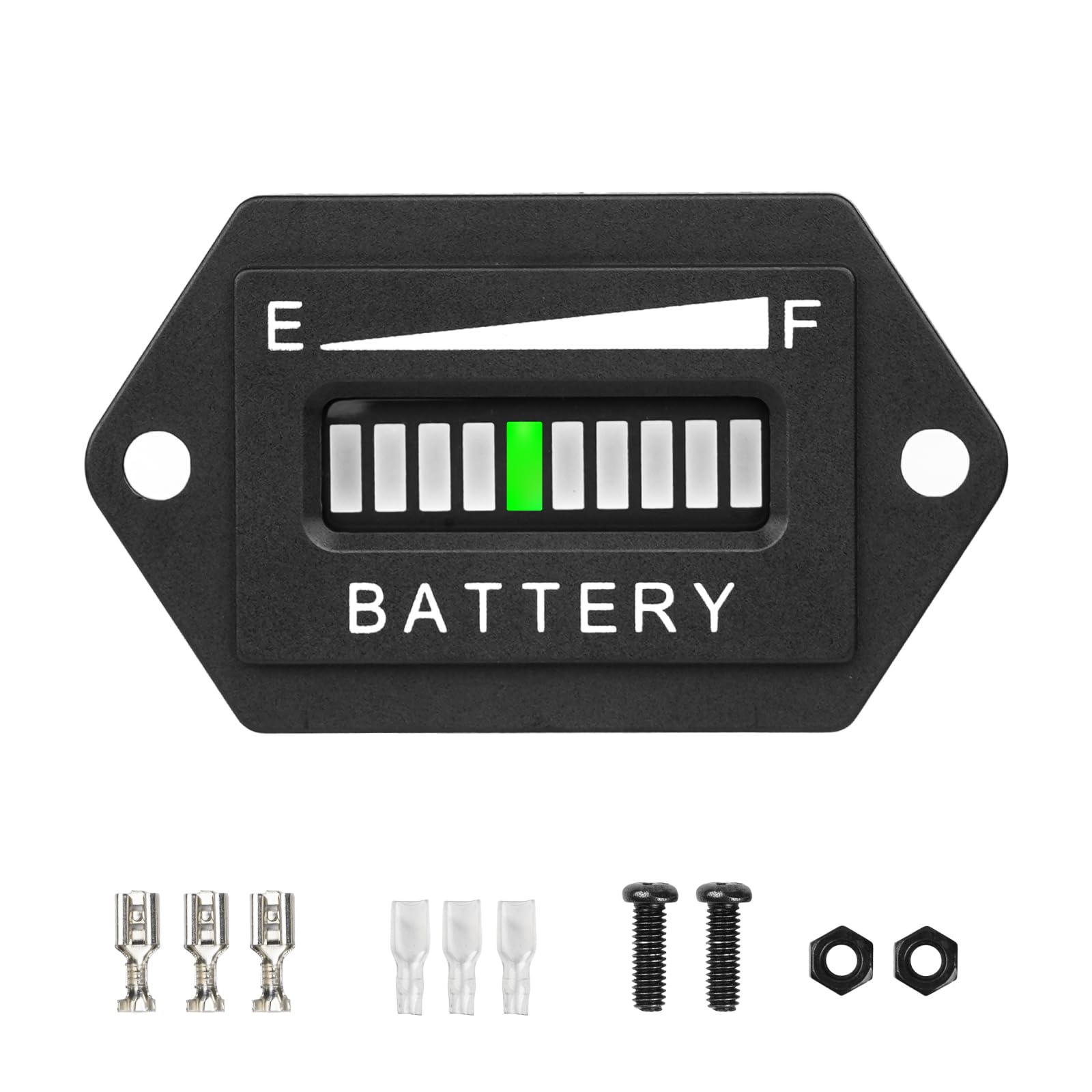 NInE-ROnG 12/24V 36V 48V Battery Indicator Meter Gauge,Waterproof IP68,Lead Acid Battery Capacity Meter Use for Golf Cart,Fork Lifts,Star Car(BI001-1) (36V)