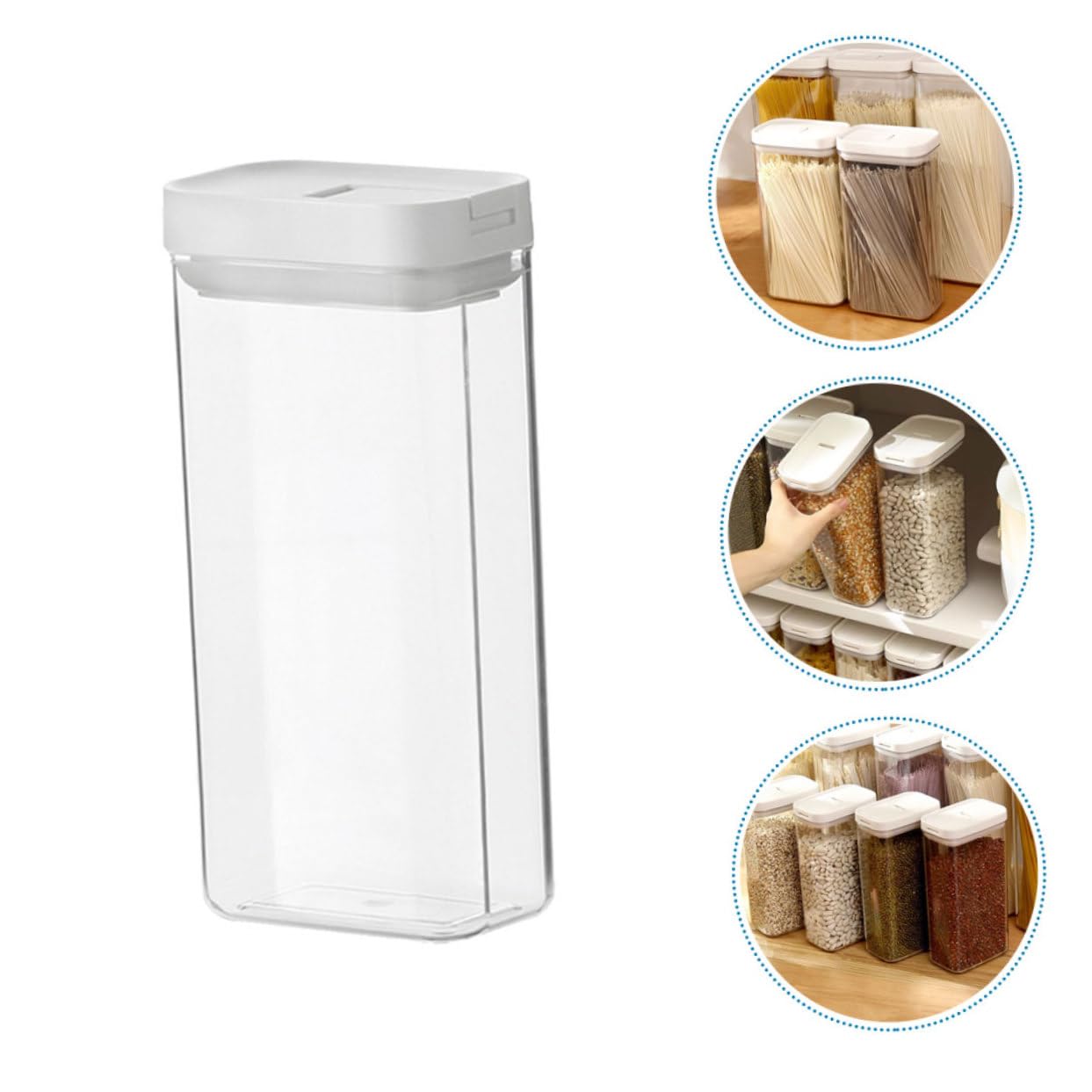 Cabilock 5piezas Contenedor De Pasta Reutilizable Para Almacenamiento De Espaguetis y Organizador De Despensa Para Alimentos Secos y Snacks Hermético y Práctico Para Cocina