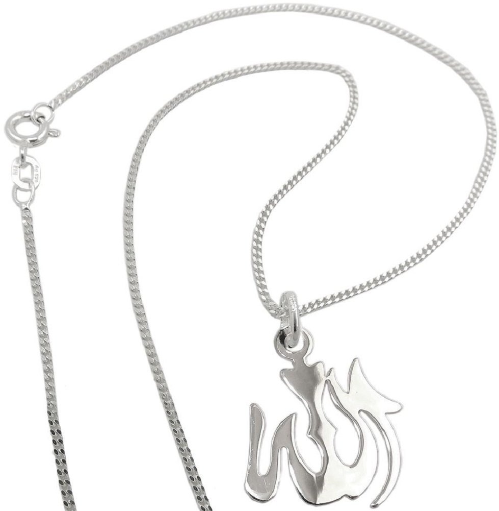 unbesp rangée Pendentif chaîne Pendentif pour Collier et chaîne en kit Religion Unisexe Allah Icône Argent 925 Longueur 45 cm