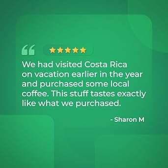 Coffee from Costa Rica Medium Roast Ground, 12OZ (340 grams), by Liquid Gold Coffee, 100% Arabica Beans, Fair Trade, Single Source Specialty Coffee from Coopeagri Farm, Small Batch Roasted in USA, South Carolina