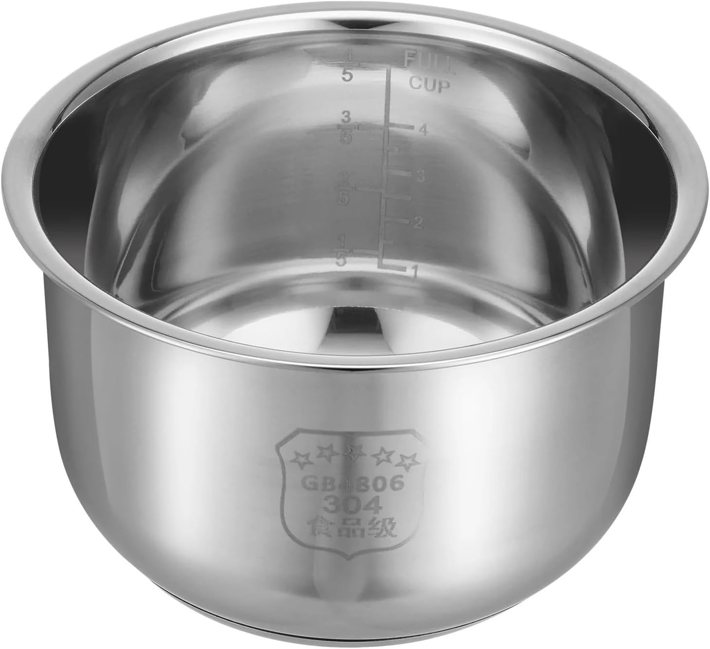 304 Stainless Steel Inner Pot， Compatible For Instant， Pot 2L/3L Pressure Cooker Replacement Thickened Double Bottom(3L)