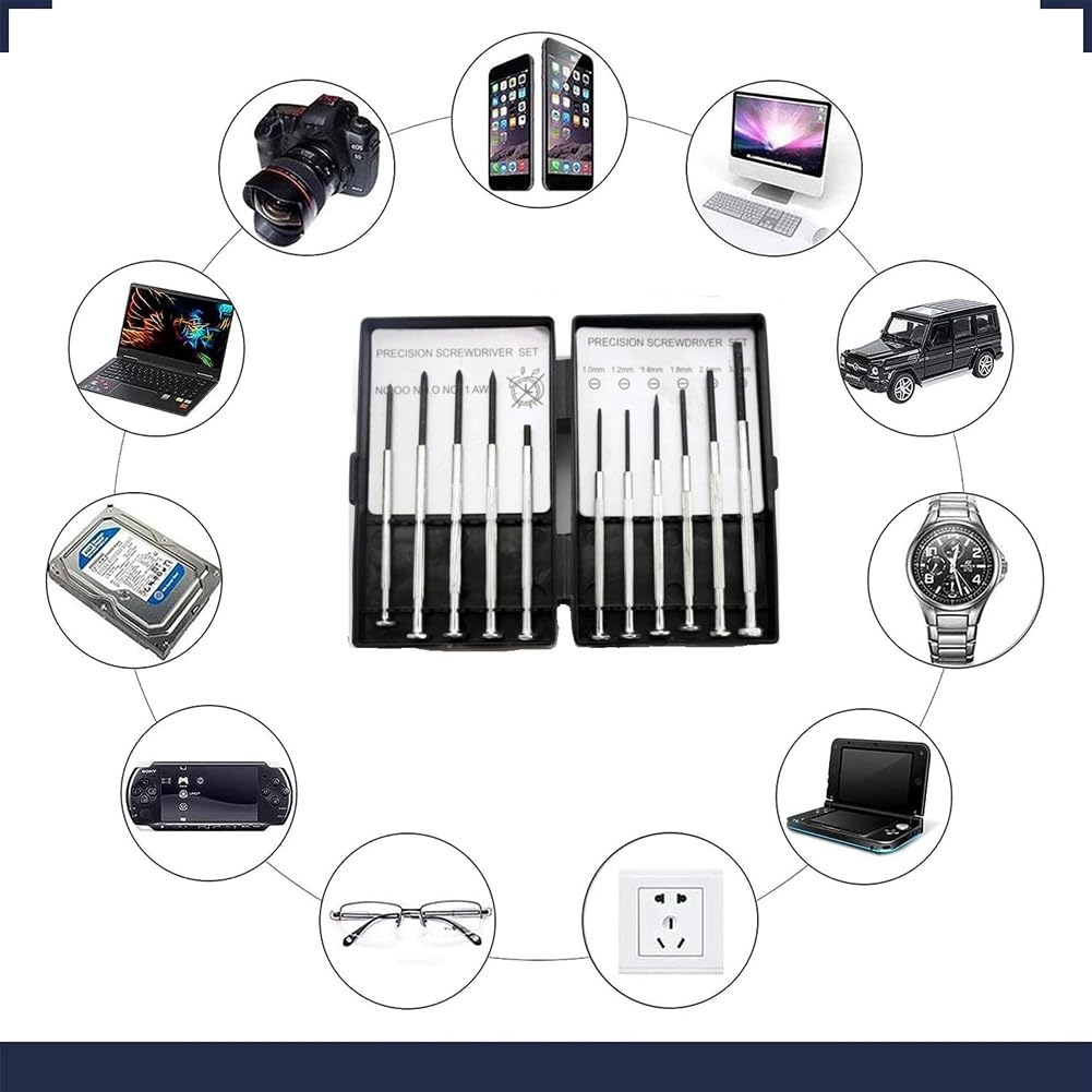 Juego de 11 Destornilladores mecánicos de precisión, Kit de Herramientas de reparación de computadoras de Metal, Adecuado para Productos electrónicos, Herramientas de relojería, fabricaci(
