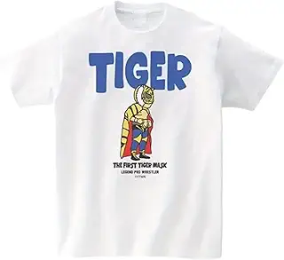 タイガーマスク プロレスラー グラフィック Tシャツ, 伝説のレスラー プリント, ホワイト綿100% 6.35オンス