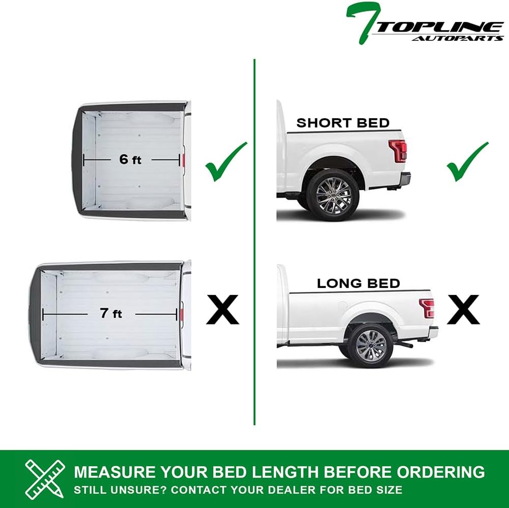 7422452570574 Compatible with 1983-2011 Ford Ranger / 1994-2010 Mazda B-Series B2300 B2500 B3000 B4000 6 Feet (72") Bed Low Profile Hard Tri 3-Fold Aluminum Truck Bed Tonneau Cover