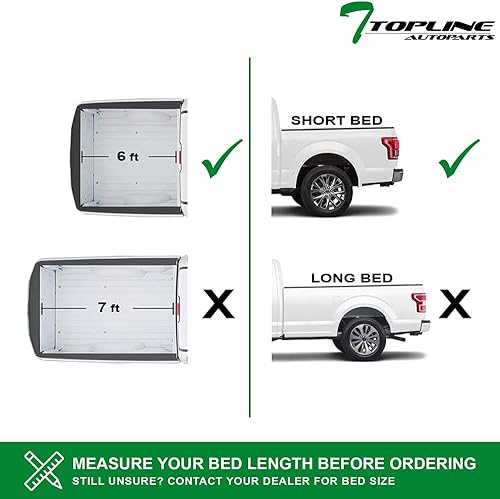 Miniatura 2 de 7422452570574 Compatible con Ford Ranger 1983-2011 / Mazda Serie B 1994-2010 B2300 B2500 B3000 B4000 6 pies (72 pulgadas) de aluminio Hard Tri 3