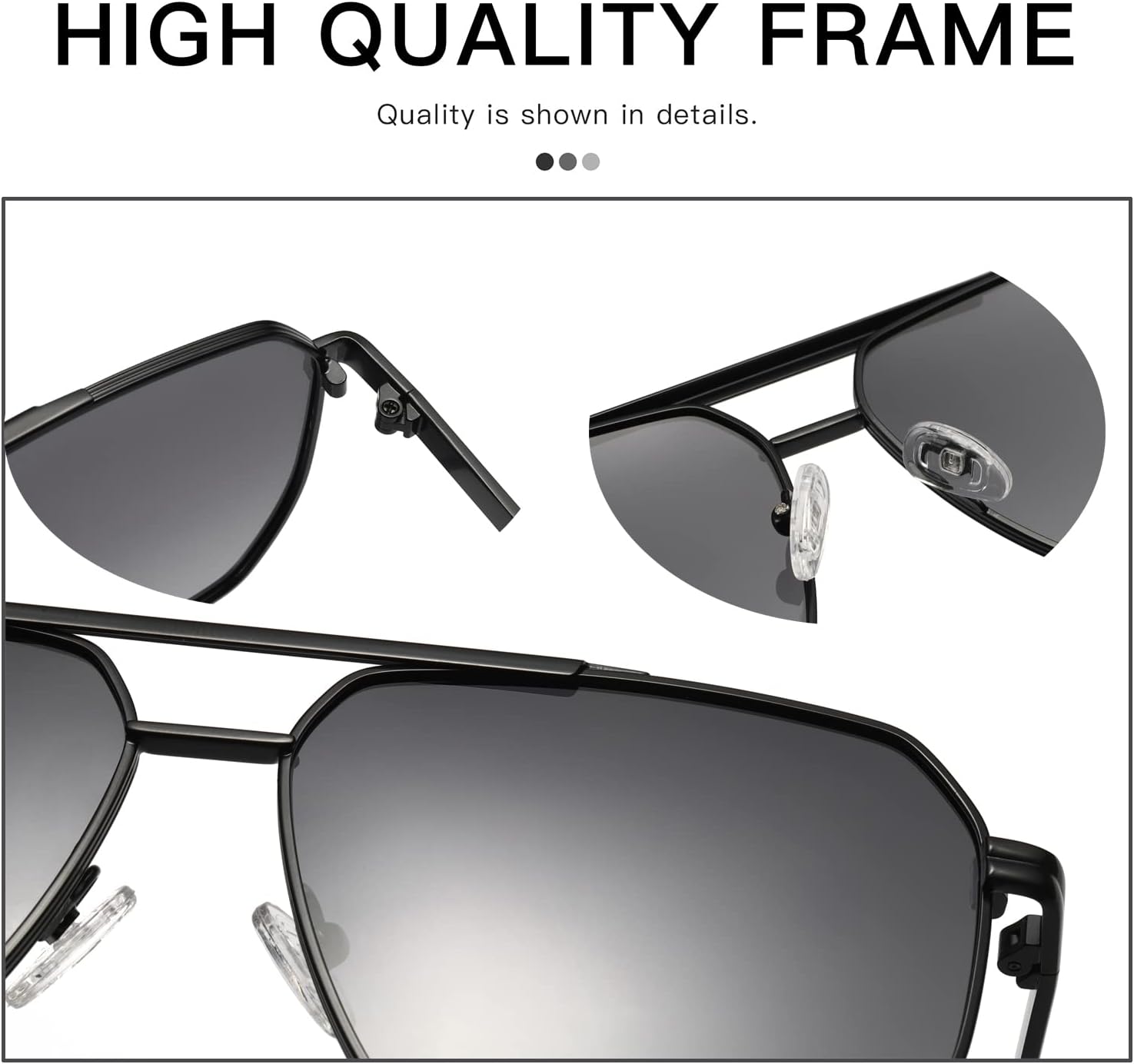 MASDUN Retro Oversized Square Polarized Sunglasses for Women Men Vintage Shades UV400 Classic Metal Sun Glasses - Image 5