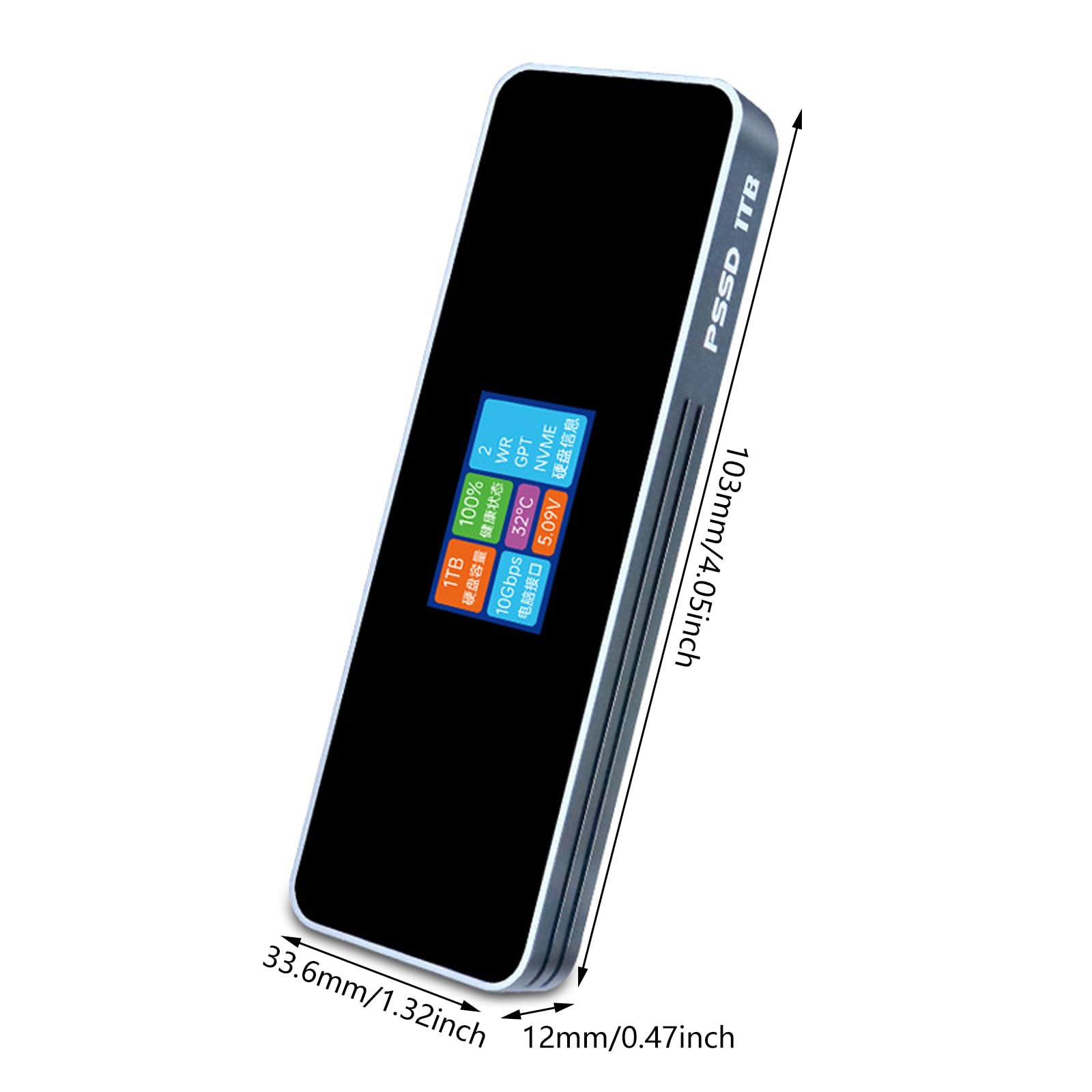 2280 unidades de estado sólido con USB 3.1 de 10 Gbps con pantalla LCD para laptop, PC, escritorio, NVMe SSD