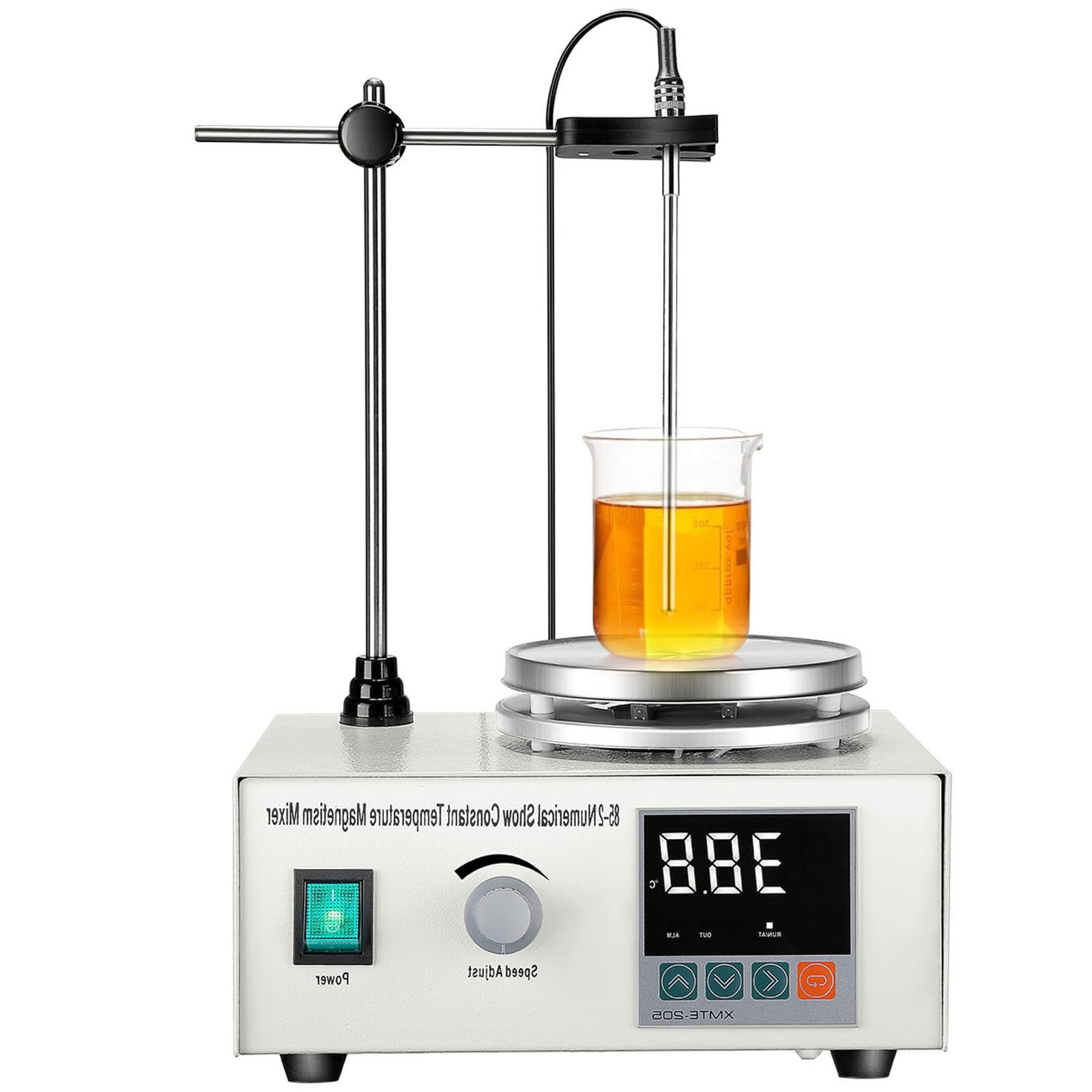 Agitador magnético calefactor de 1 litro con pantalla digital de temperatura y ajuste de velocidad, mezclador agitador magnético de 0 a 2000 RPM, equipo de laboratorio de química